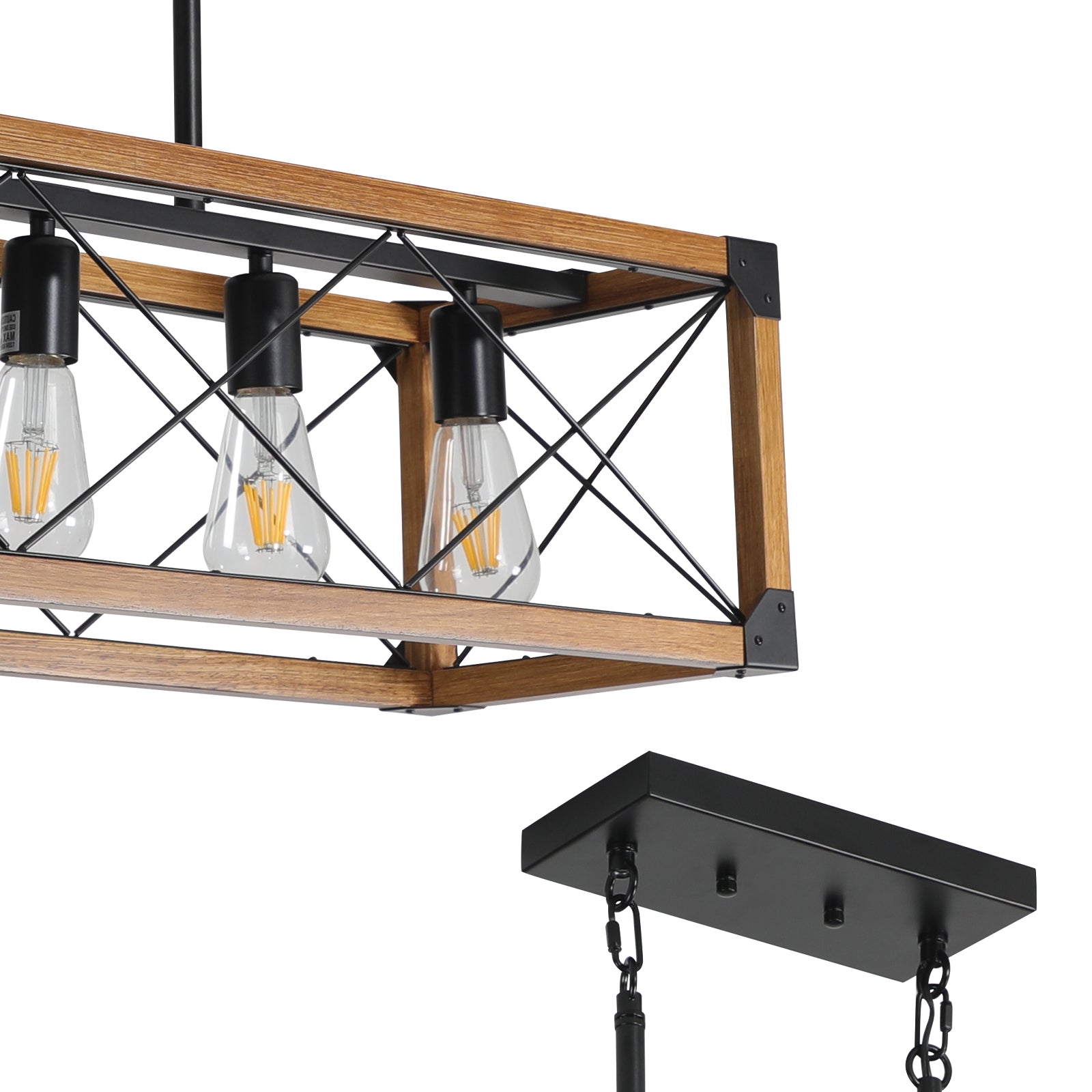 5-Light Retro Farmhouse Chandelier (No Bulbs)