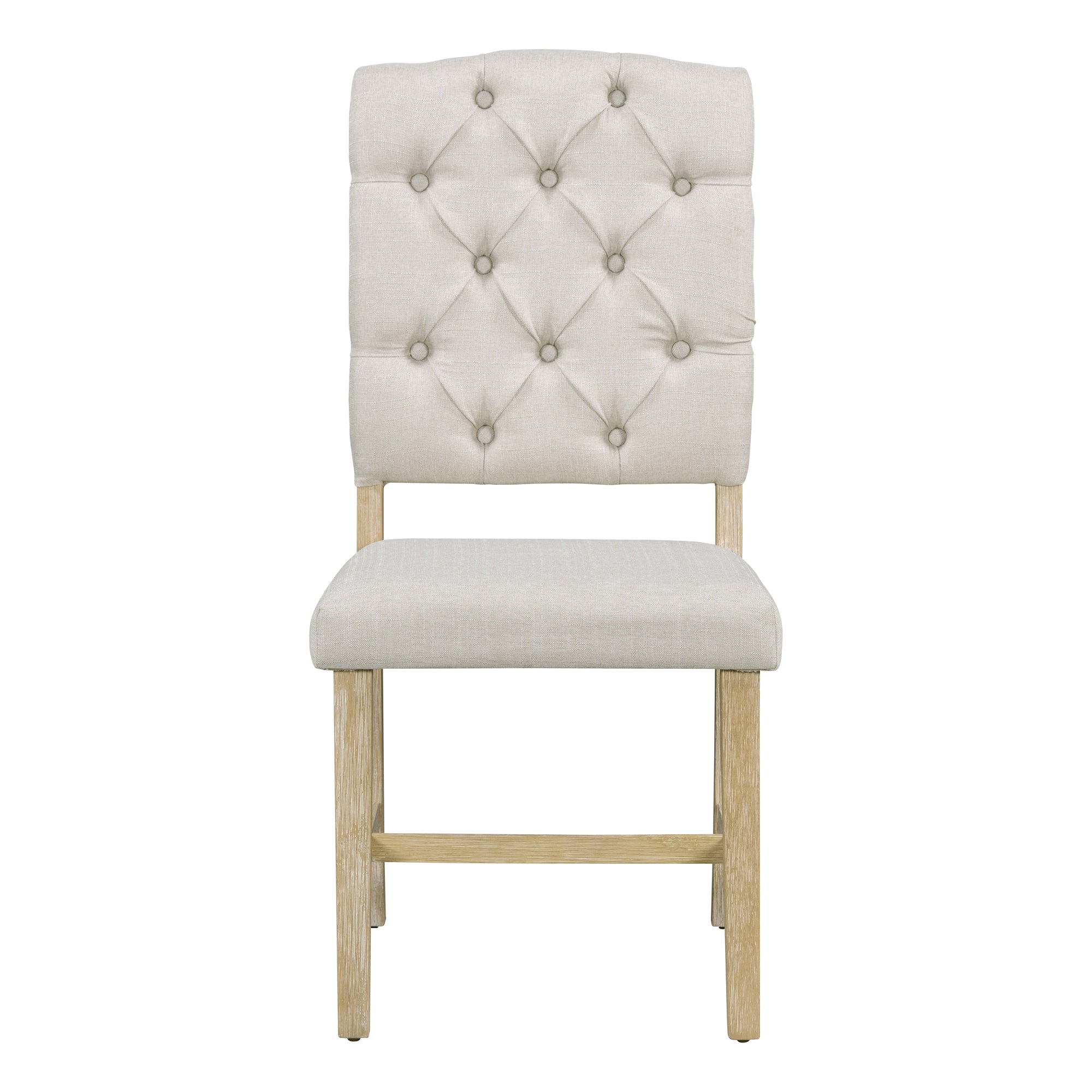 5-Piece Retro Functional Dining Set, Round Table with a 16"W Leaf and 4 Upholstered Chairs - Natural