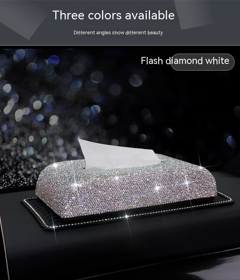 Tissue Box For Car Diamond Car Napkin Paper Box