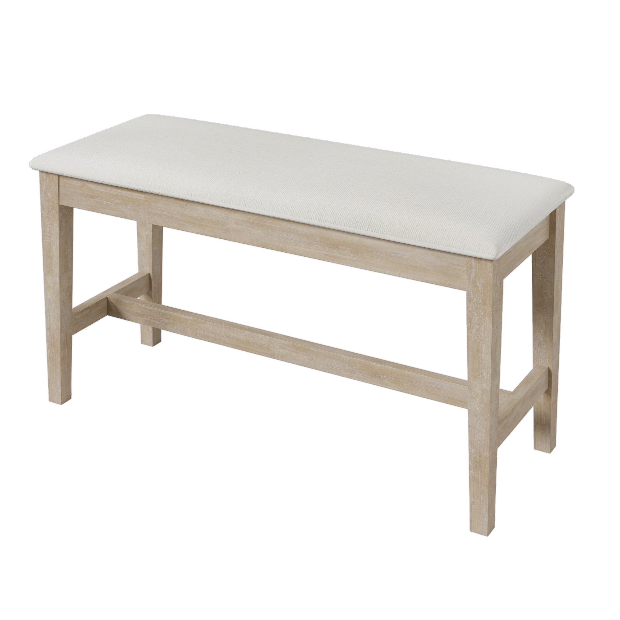 Modern Style 6-Piece Wood Half Round Dining Table Set with Long Bench and 4 Dining Chairs - Natural