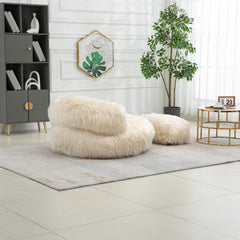 Bean Bag Chair Faux fur Lazy Sofa - Beige
