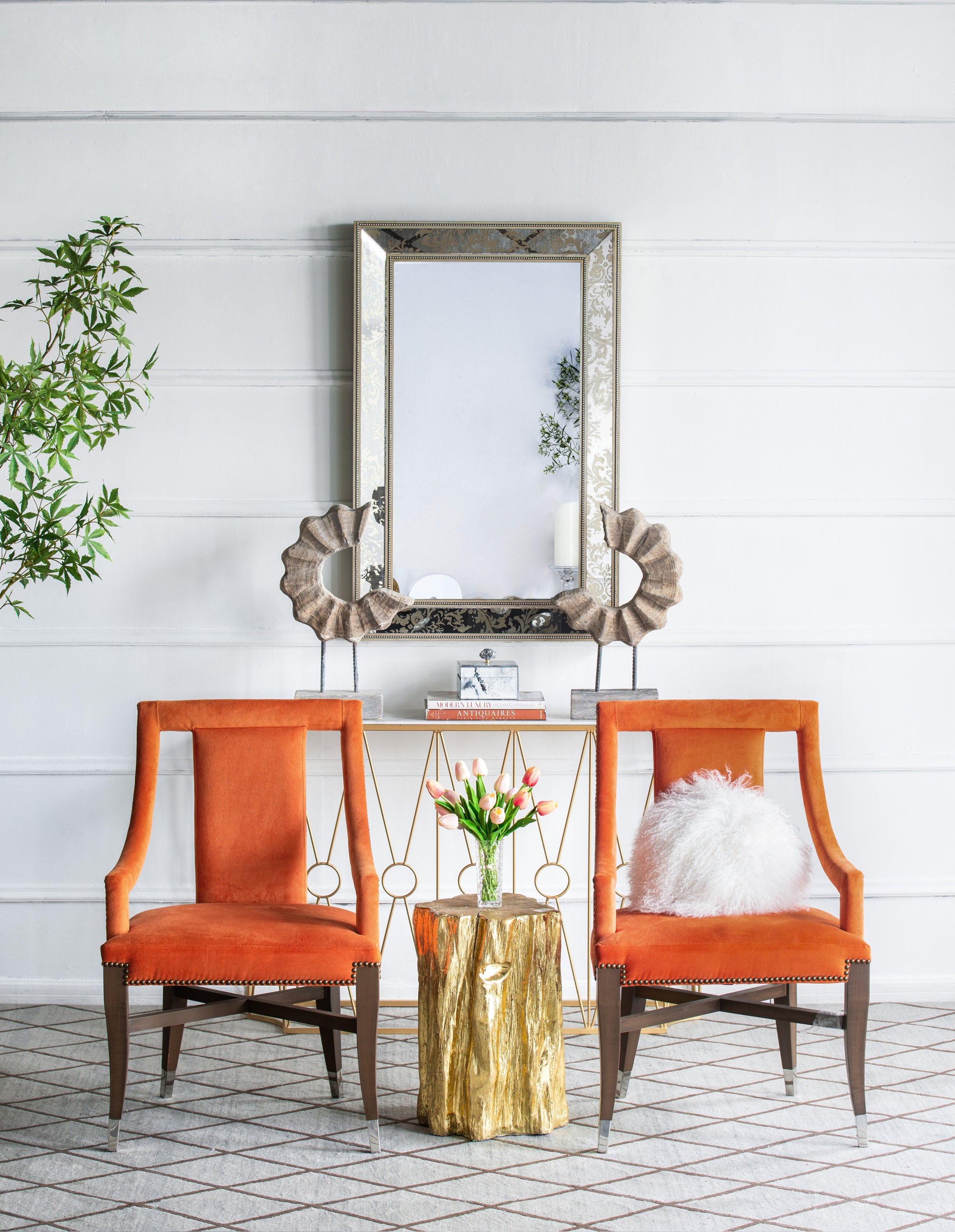 Modern Accent Chair Dining Chairs - Orange