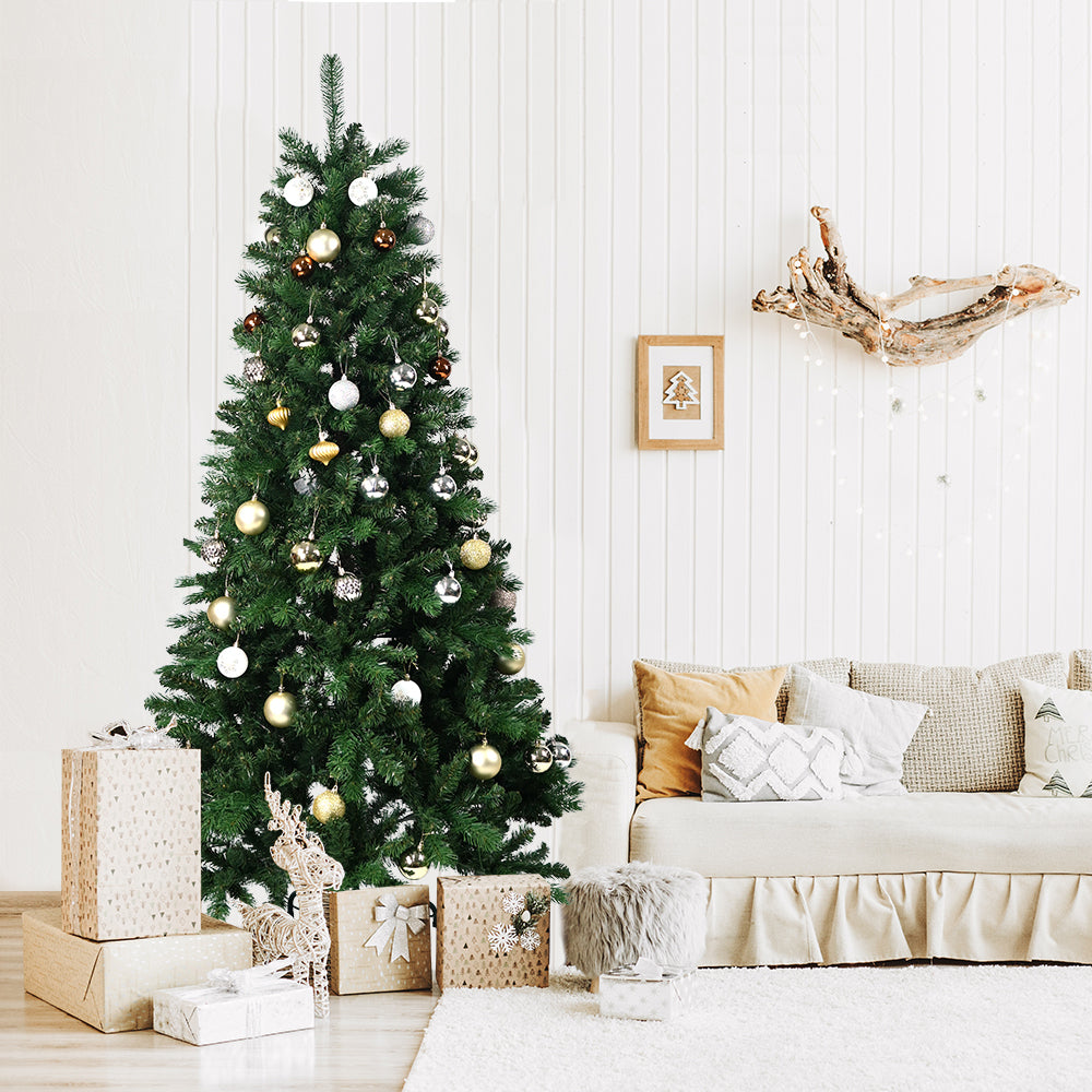 7ft PE/PVC Mixed Automatic Christmas Tree Qith Lights Xmas Decoration Light Up Holiday Season