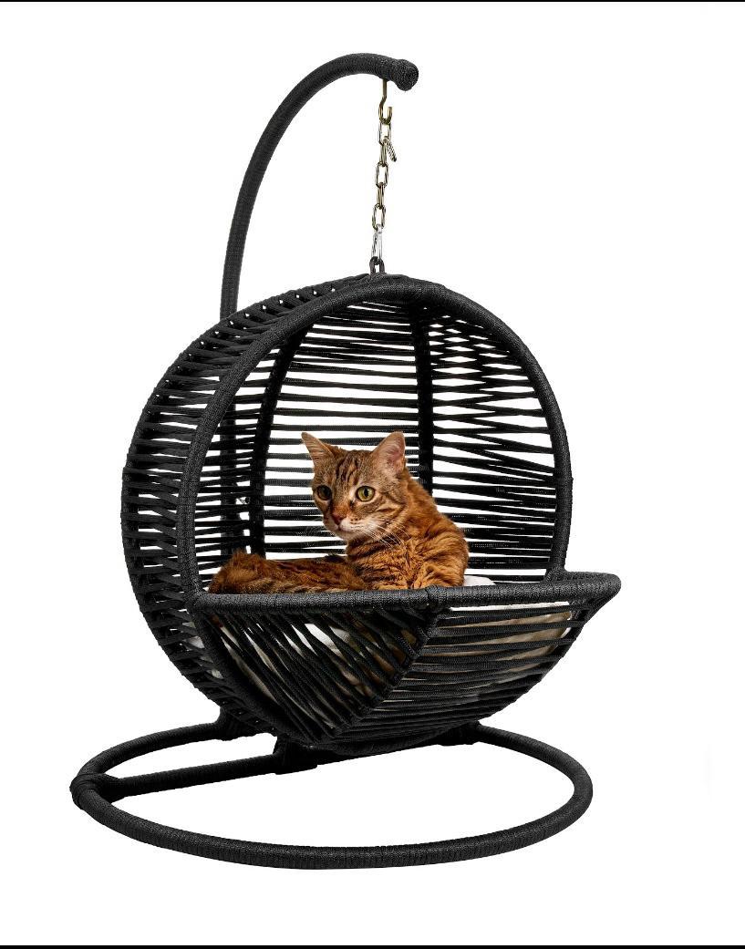 Hazelnut Cat Rocking Chair, Black