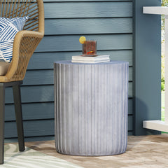 Lightweight Concrete Side Table - Indoor or outdoor - Light Blue