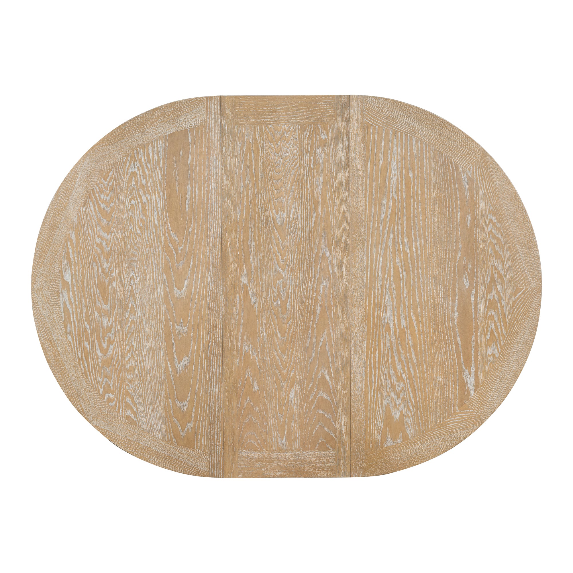 5-Piece Dining Set Extendable Round Table and 4 Chairs Farmhouse Dining Set - Natural Wood Wash