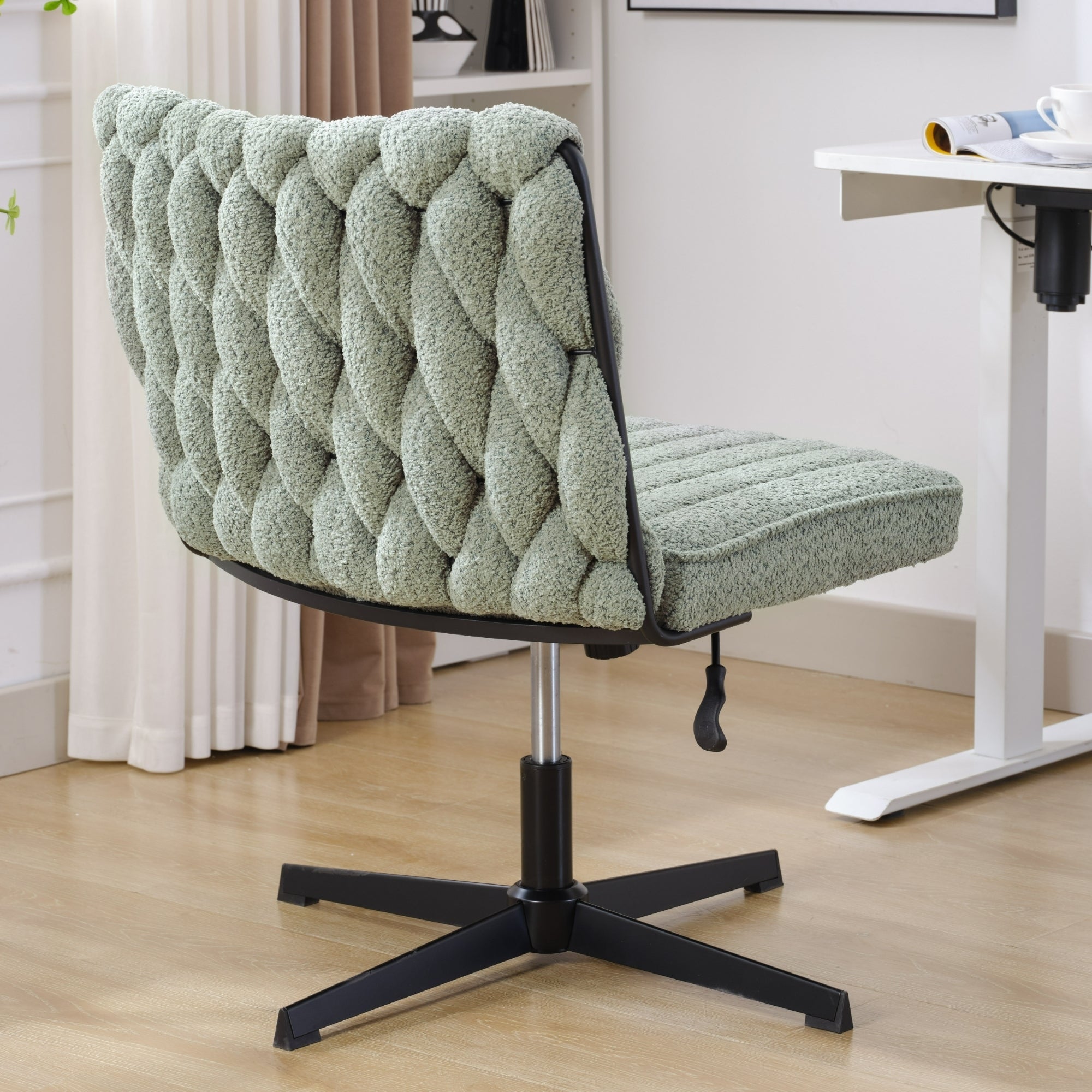 Armless Office Desk Chair No Wheels - Green