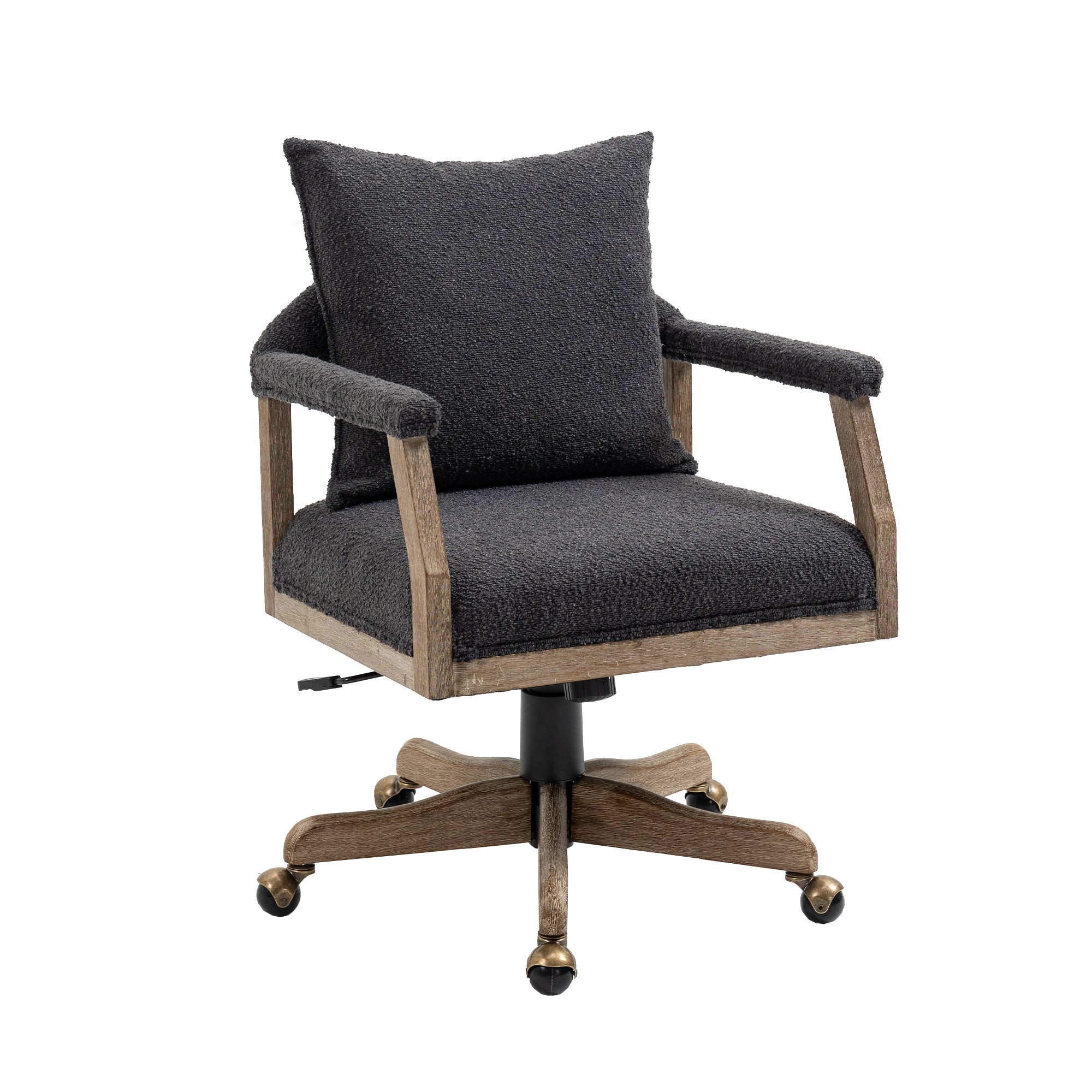 Chair Office Chair Adjustable Swivel Chair Fabric Seat Home Study Chair - Black