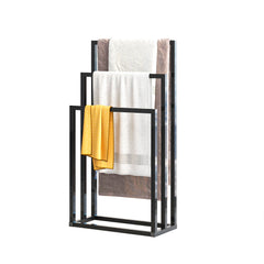 Metal Freestanding Towel Rack 3 Tiers Hand Towel Holder - Black
