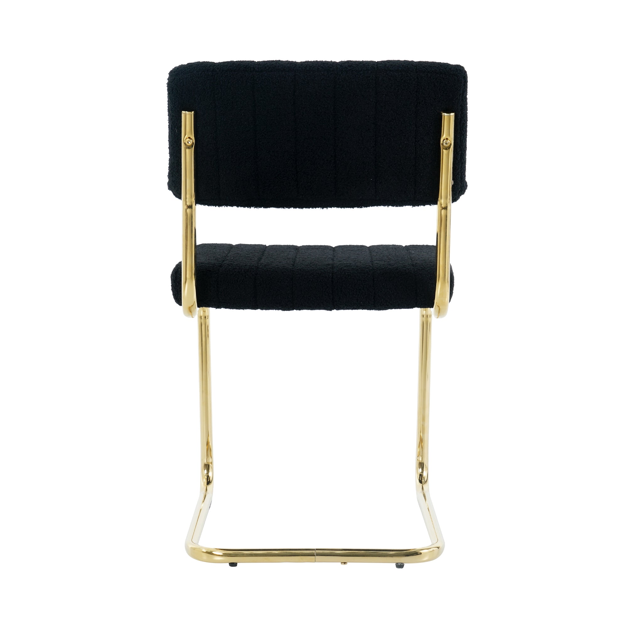 Luxury Dining Black Chairs with Gold Metal Legs (Set of 4) - Black