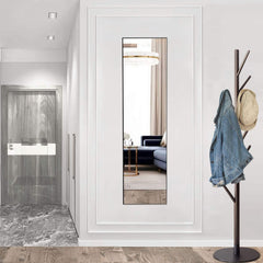 Floor Standing Mirror, Wall Mirror with Stand Aluminum Alloy Thin Frame,31''x71'',Black-rect