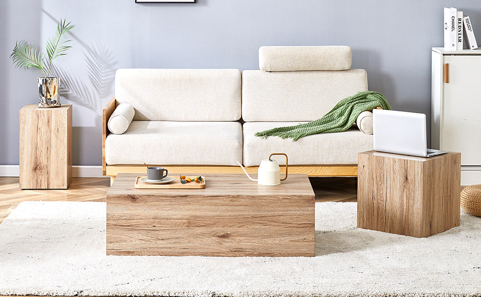 Modern Three-piece Coffee Table Stylish Design Wood