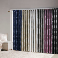 50x95" Ogee Knitted Jacquard Total Blackout Curtain Panel - Charcoal (1 panel only)