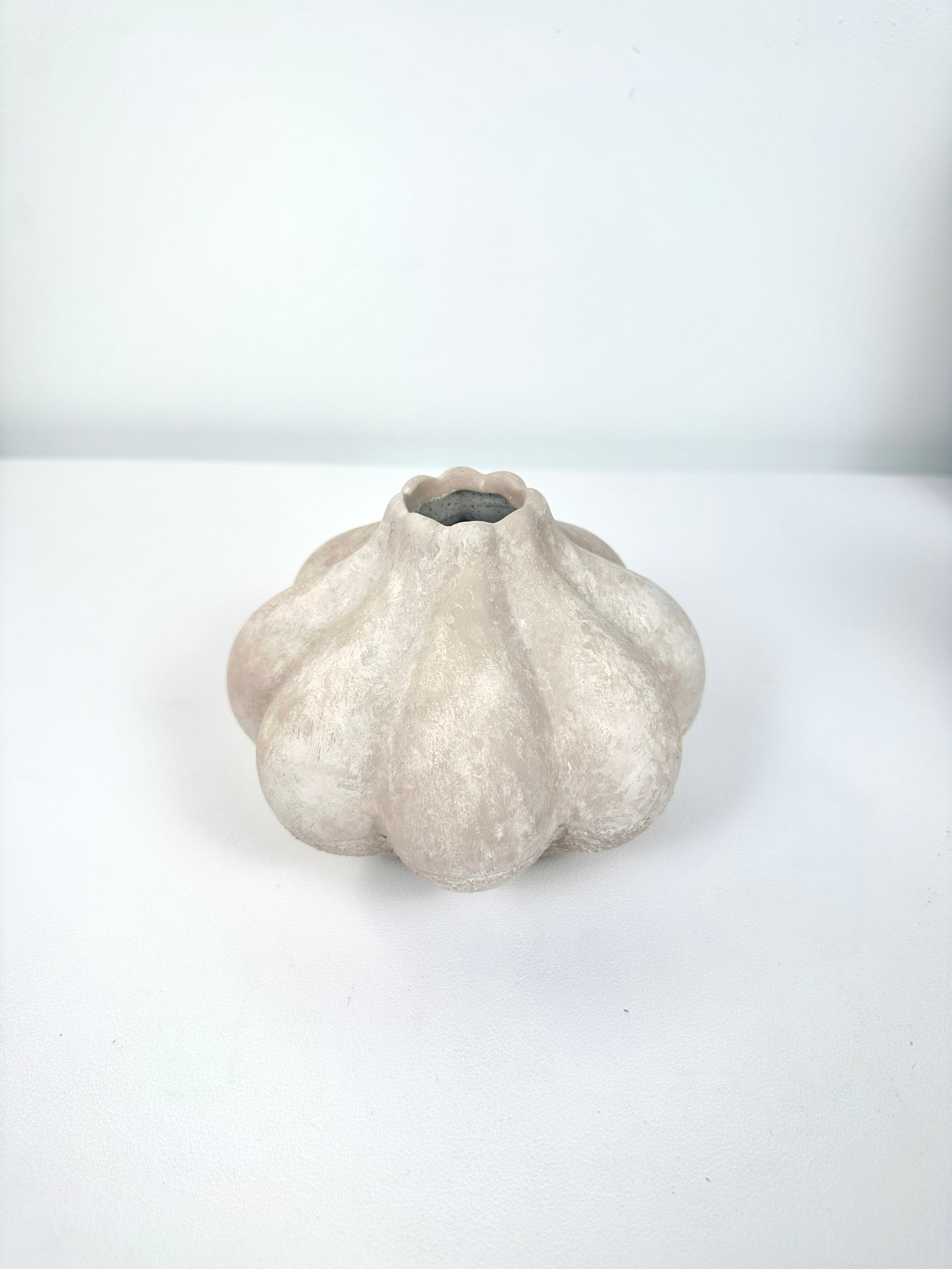 Set of 4 (3 small vases + 1 tray) - Beige and whitewashed
