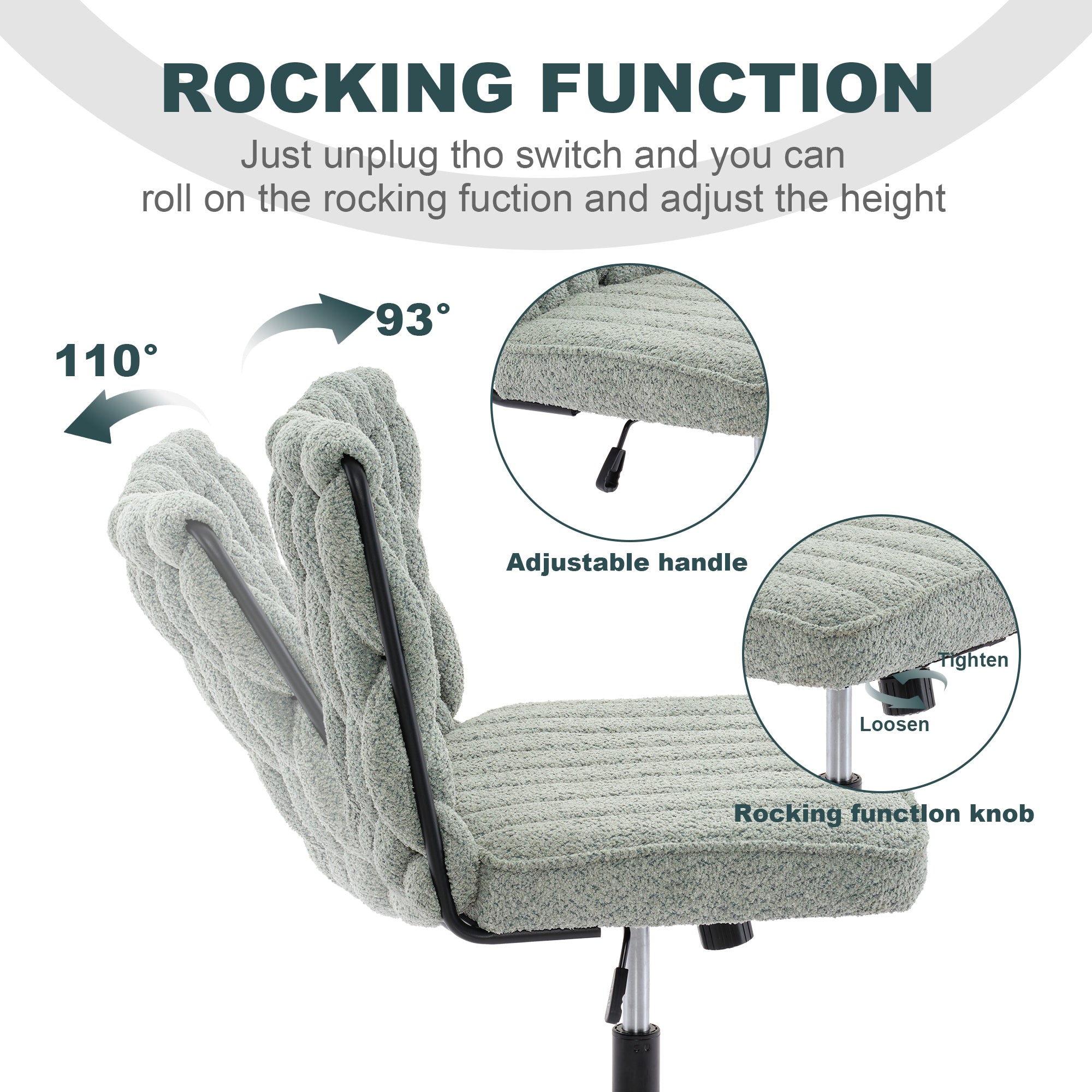 Armless Office Desk Chair No Wheels - Green
