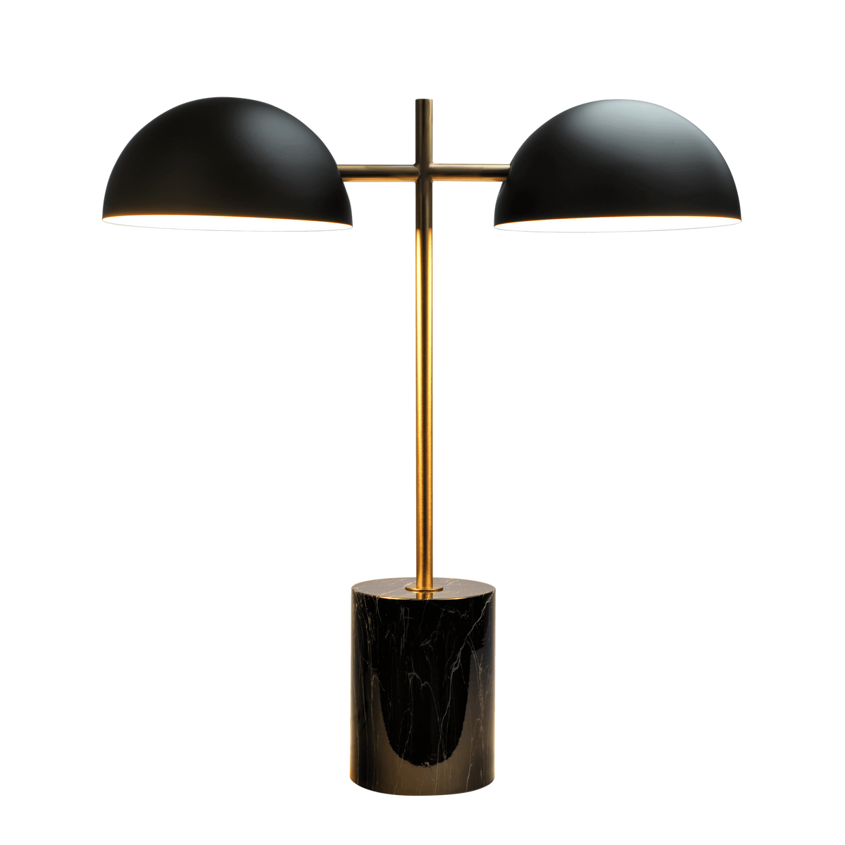 Nova Hydro Black Table Lamp with On/Off Switch, Double Lamp, Faux Marble Base 22.4' H X 20' W X 7.9' D for Living Room, Desk Lamps for Office Reading