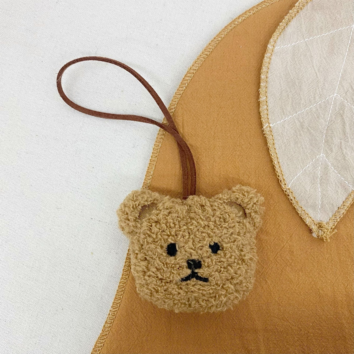 Decorative Teddy Bear Plush Hanging Charms, Baby Name Pendant Ornaments, Brown or Beige
