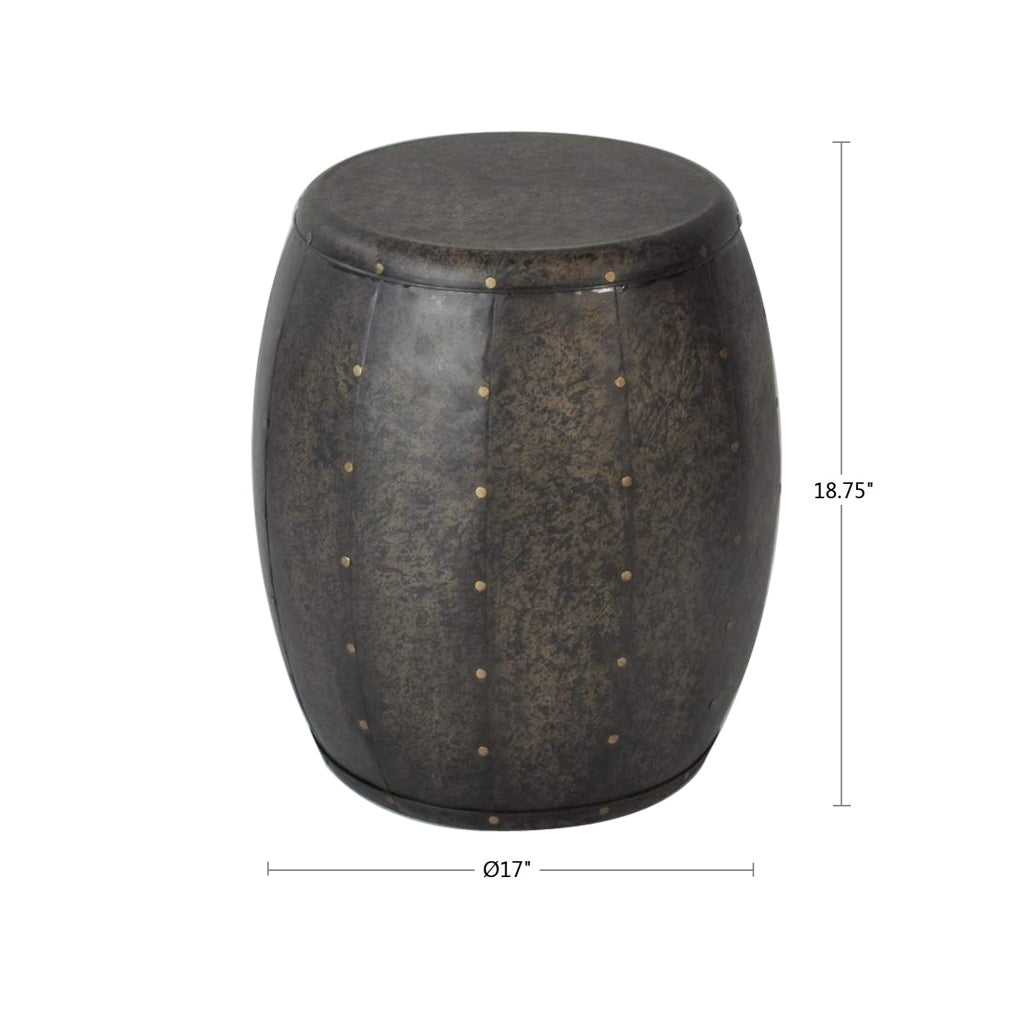 Metal Accent Drum Table - Brown