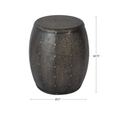 Metal Accent Drum Table - Brown
