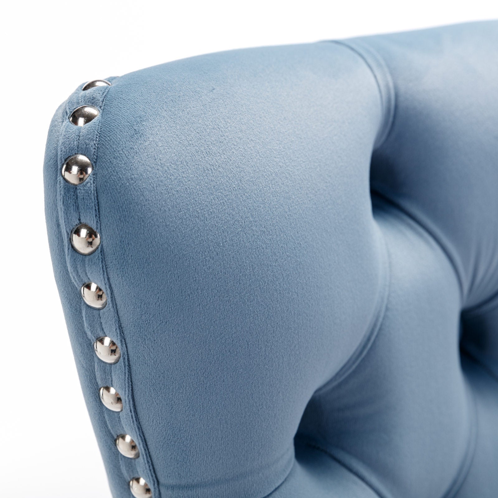 Modern Velvet Barstools  26" Counter Height Bar Stools (Set of 2) - Light Blue