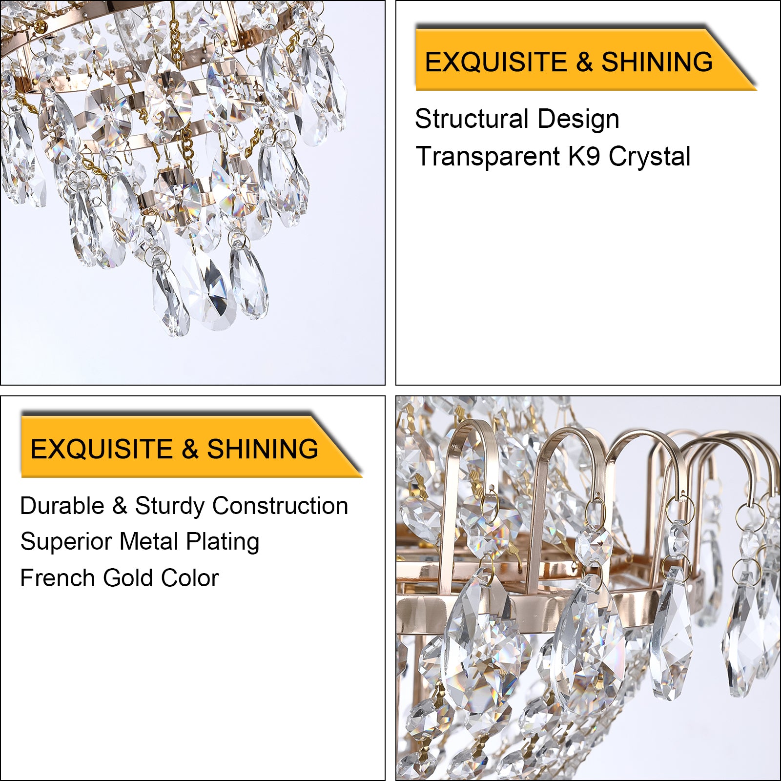 Royal Contemporary Gold Crystal Chandelier - Gold