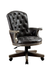 Elegant Home Office Chair Height-Adjustable Arm Chair -Black