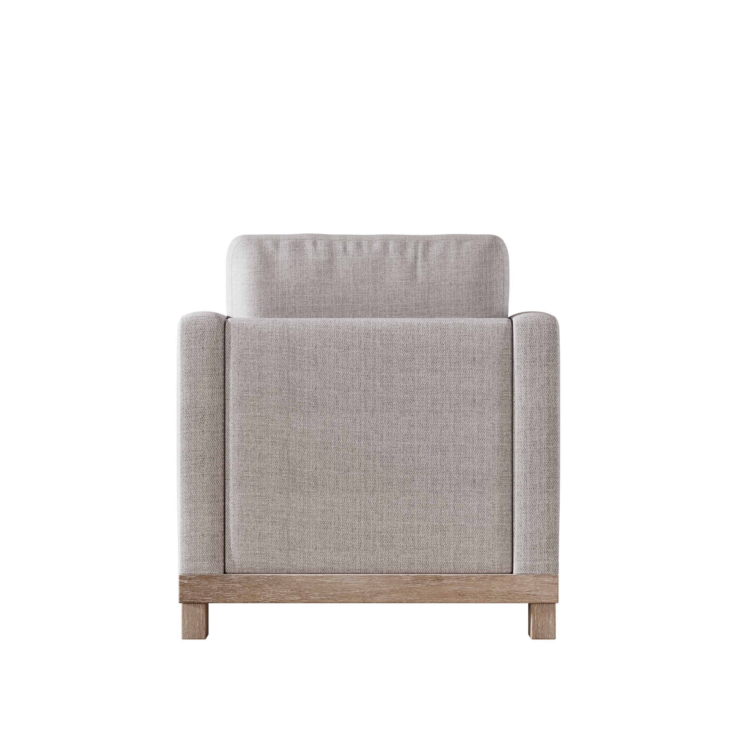 Contemporary Accent Chair with Rubber Wood Base Accent Chair - Grey