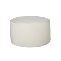 Glam 4 Foot Velvet Quilt Patterned Beanbag - Ivory