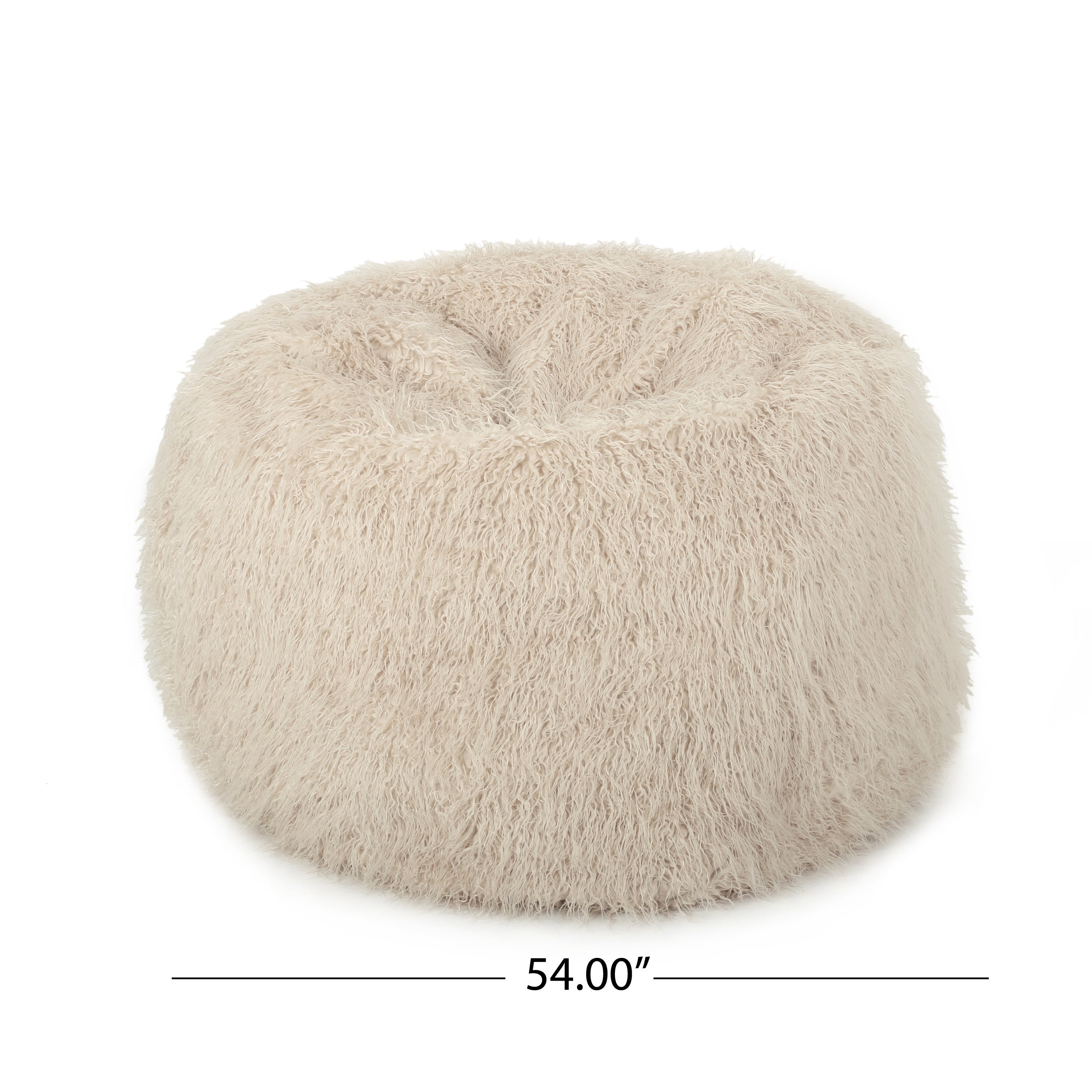 Modern Glam Faux Fur 5 Foot Bean Bag - Taupe