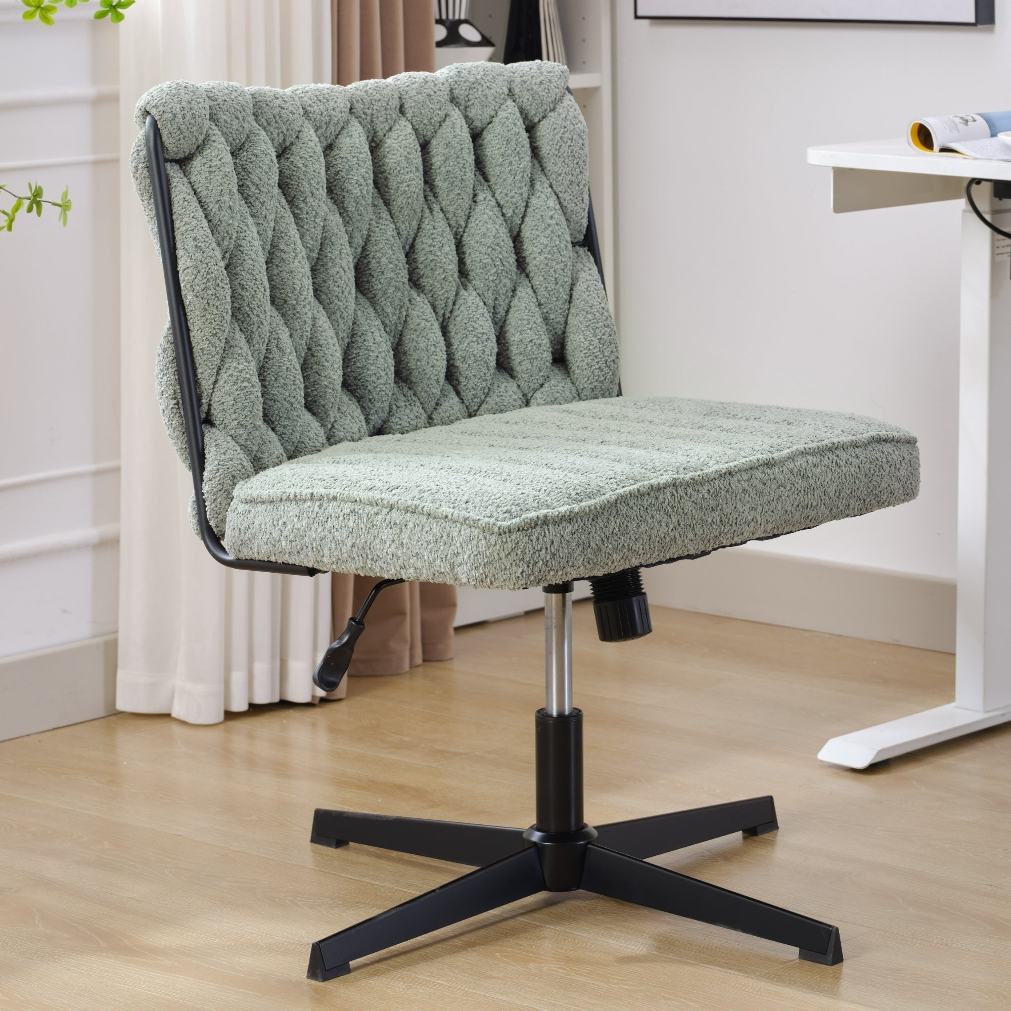 Armless Office Desk Chair No Wheels - Green