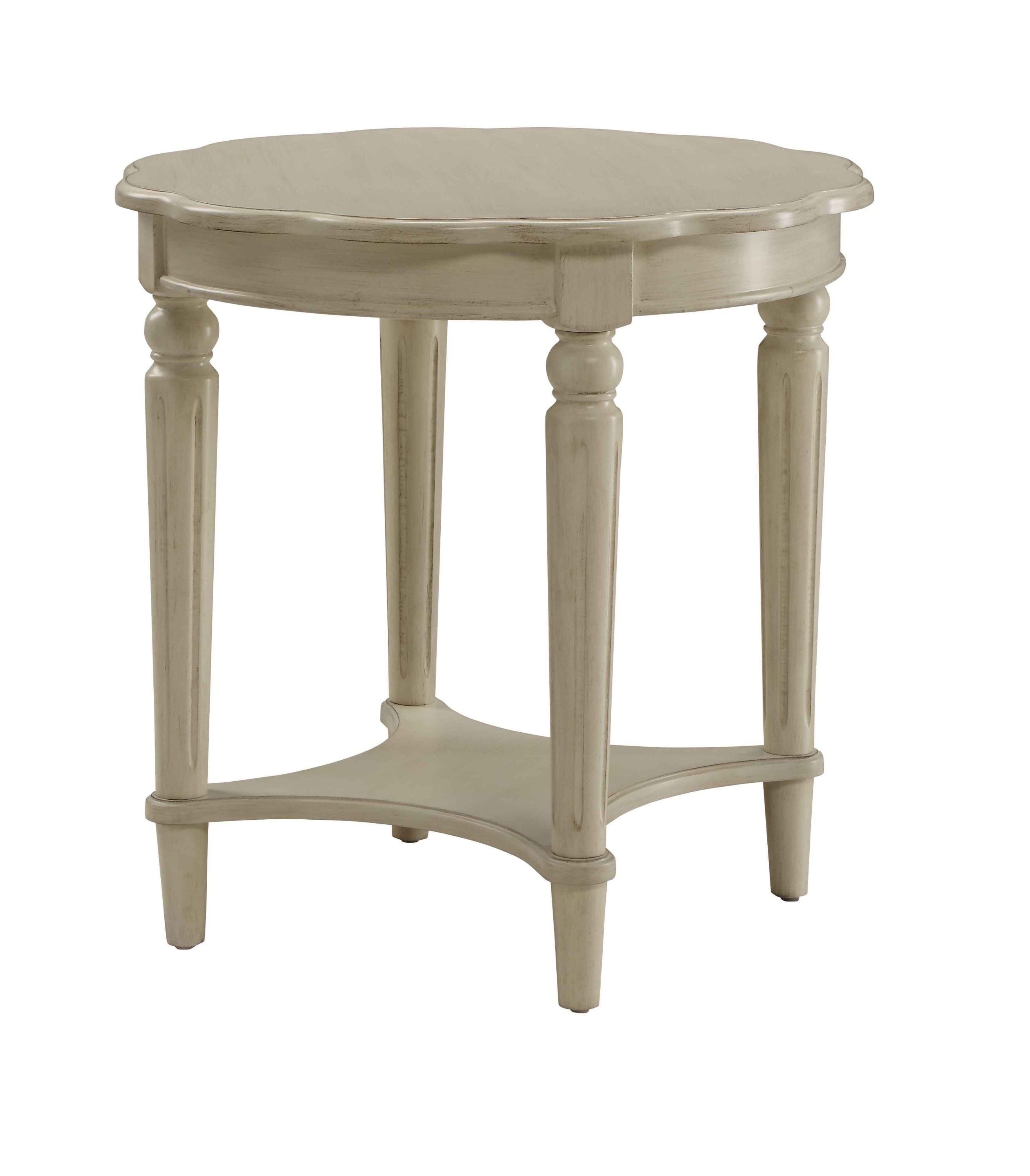 French Style End Table in Antique White