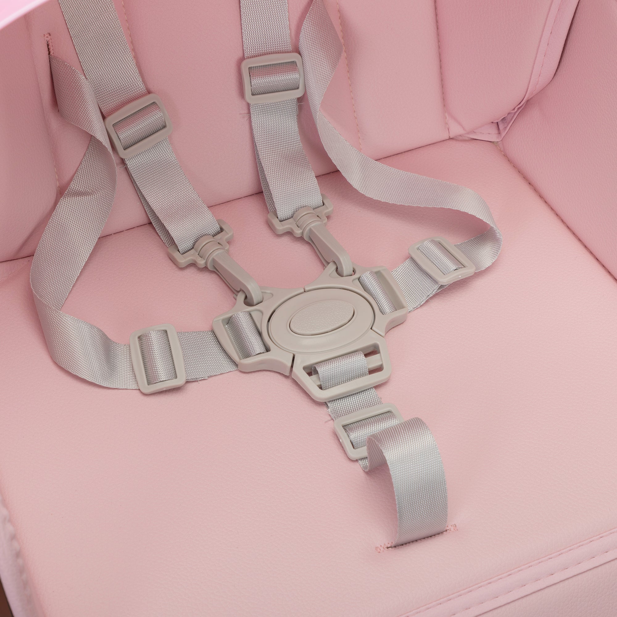 Convertible High Chair on Wheels with Removable Tray, Height and Angle Adjustment for Baby And Toddler - Pink