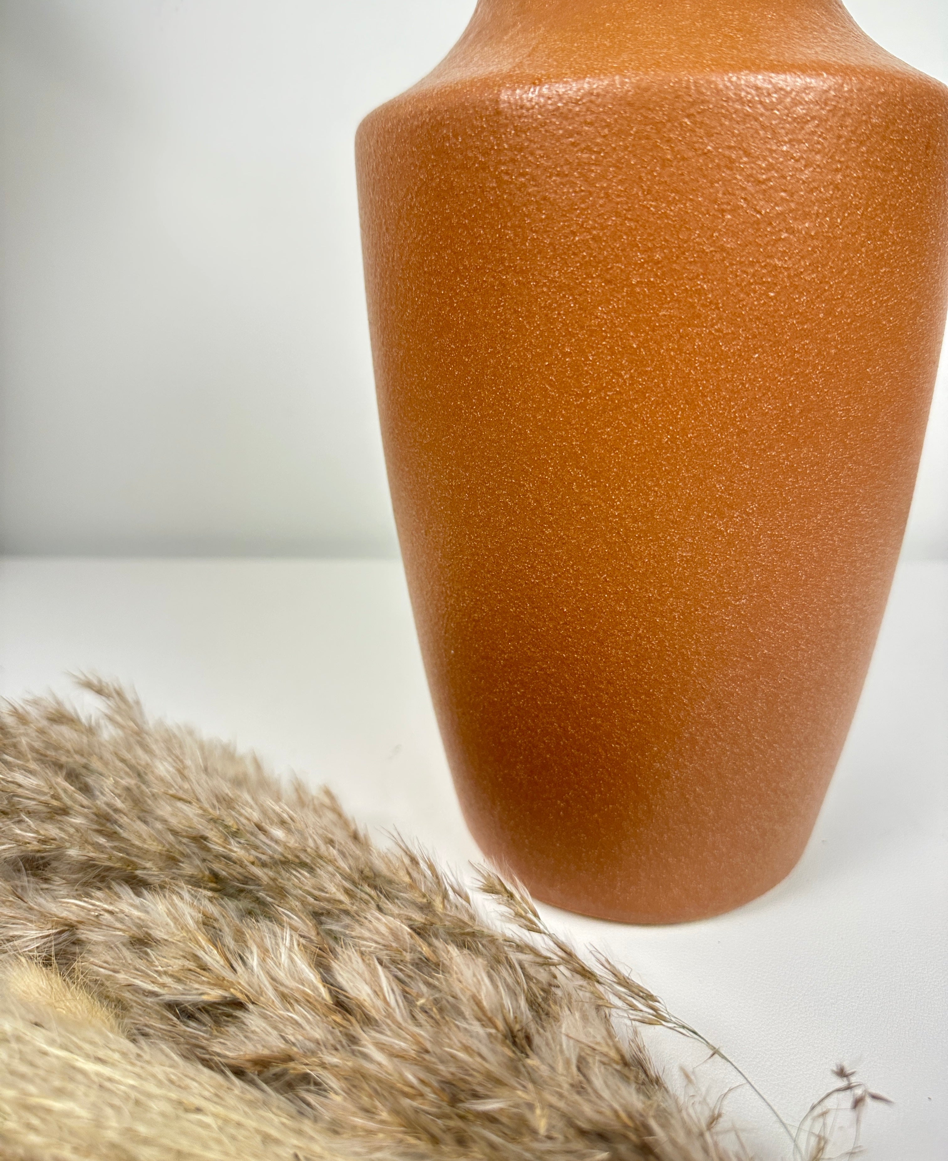 Retro Style Ceramic Brown Vase 11" tall
