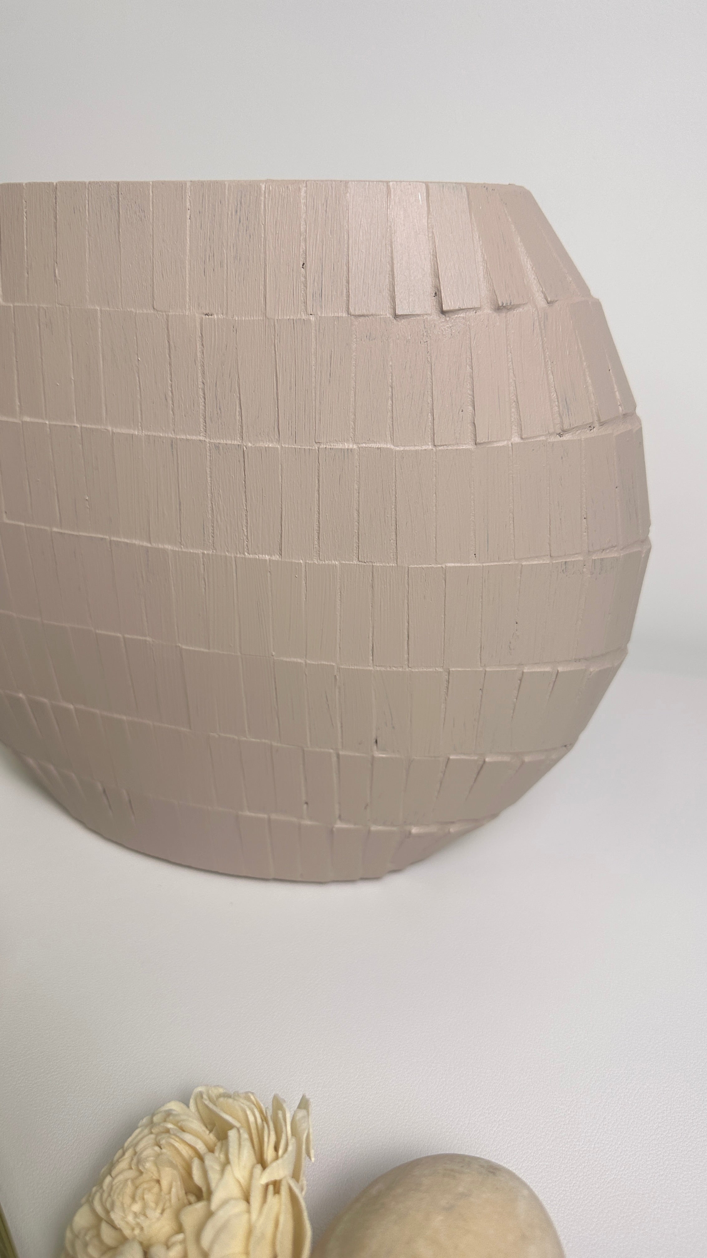 Mosaic Glass Vase 9", Tan Matte