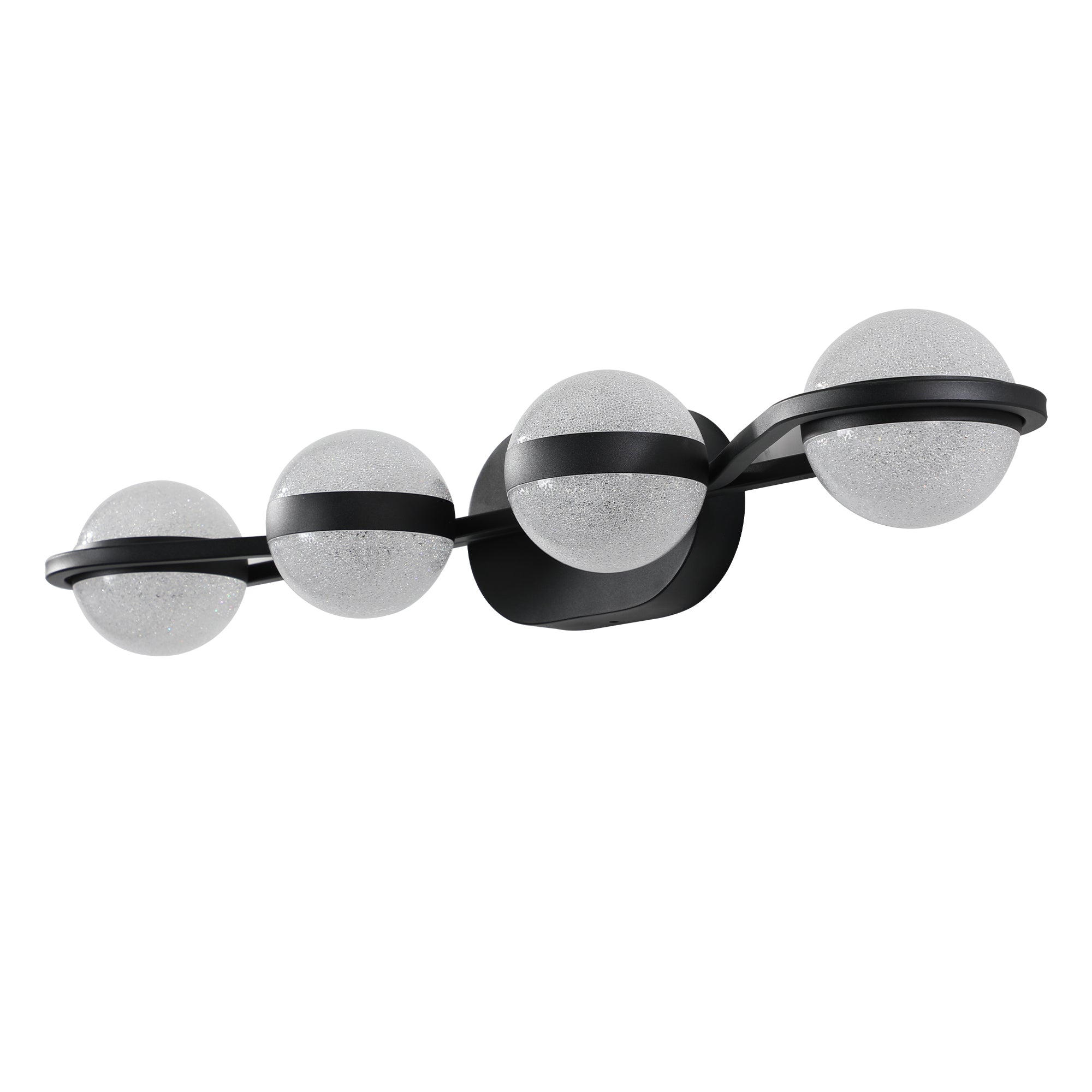 Vanity Lights With 4 LED Bulbs For Bathroom Lighting - Black