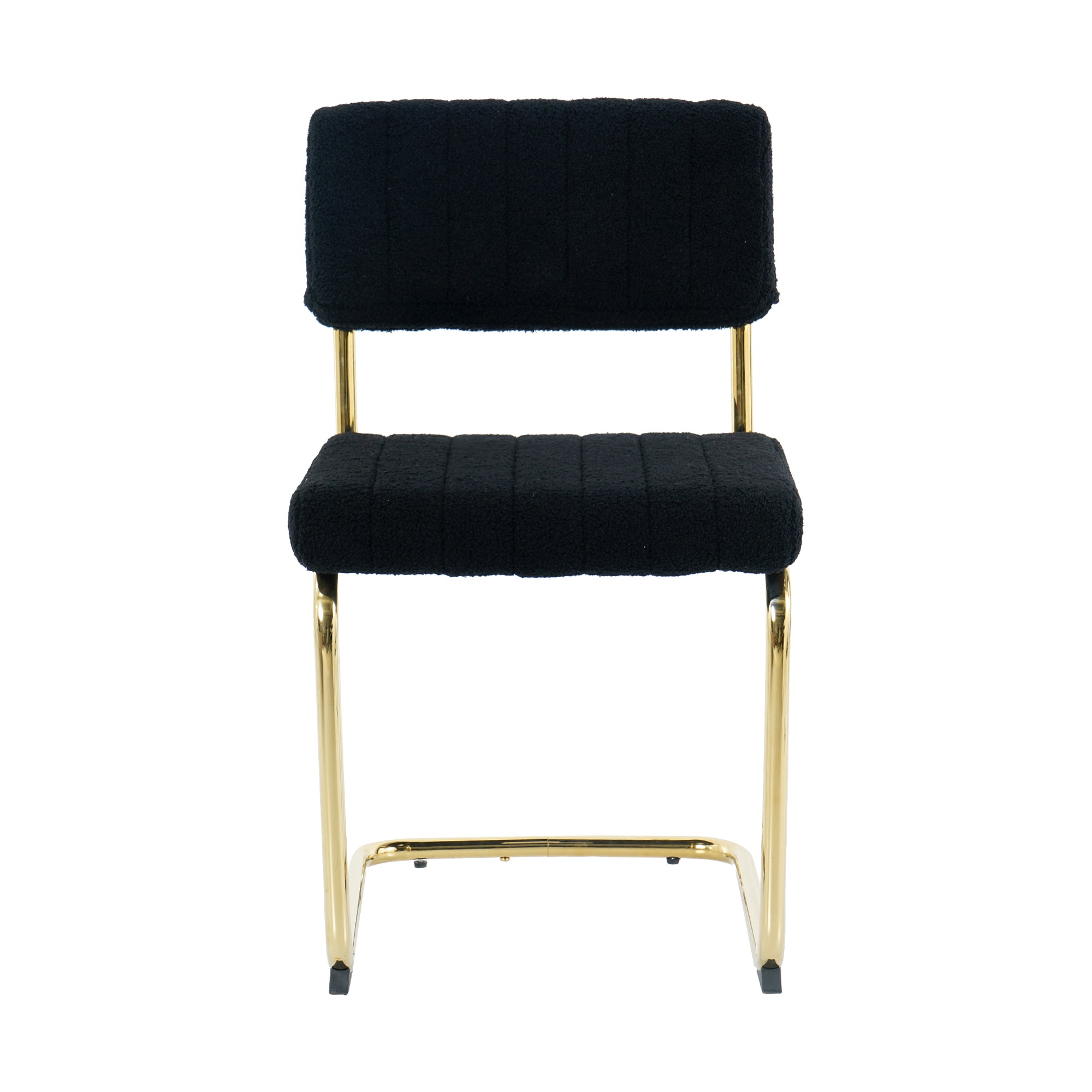 Luxury Dining Black Chairs with Gold Metal Legs (Set of 4) - Black