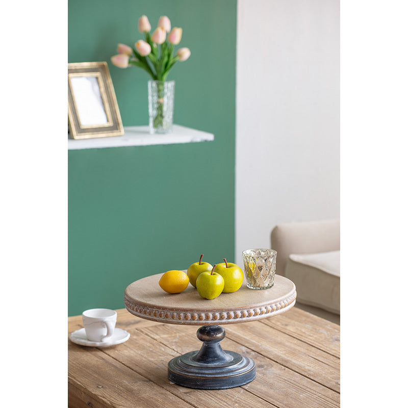 Wooden Display Stand with Beaded Trim D14x7.5"