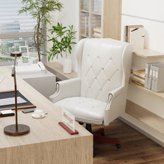 Executive Office Chair, Ergonomic Design High Back Reclining Comfortable Desk Chair - White