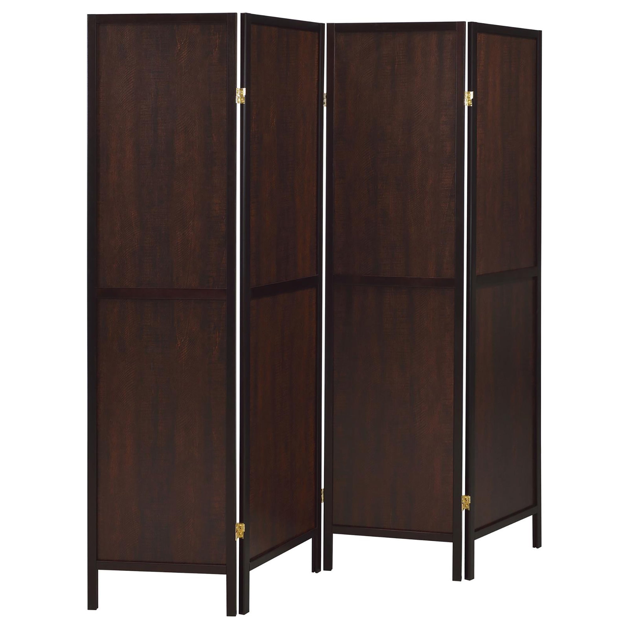 Rustic Cappuccino 4-Panel Folding Screen