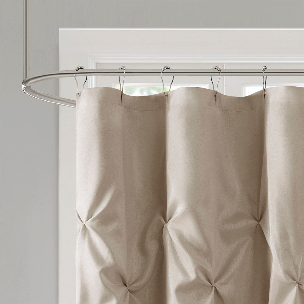 Tufted Semi-Sheer Shower Curtain - Taupe