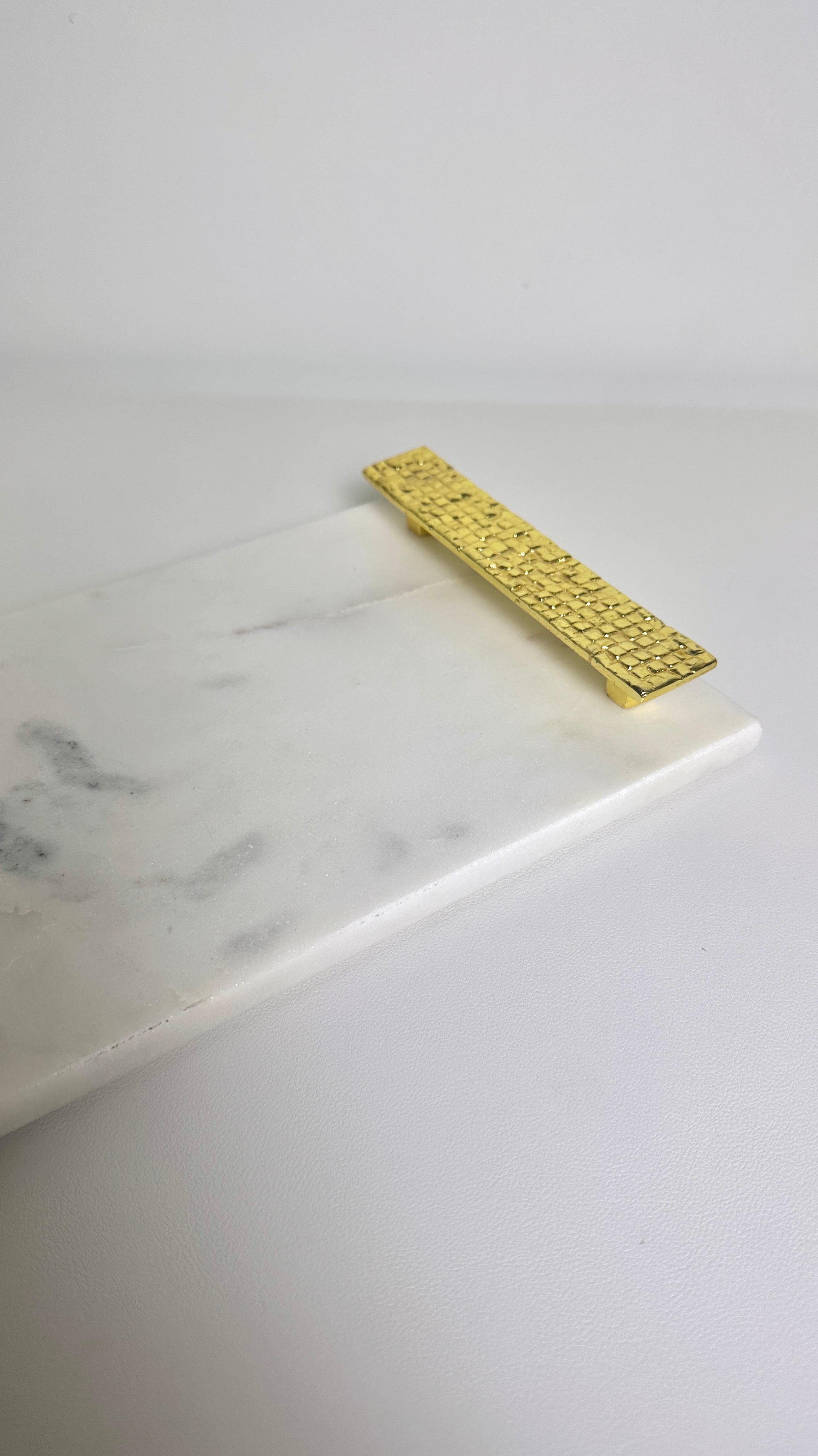 Elegant Marble Tray with Gold Handles 16" length