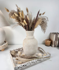 Roman Style Vase Hand-Painted 12" tall - Cream Sand washed
