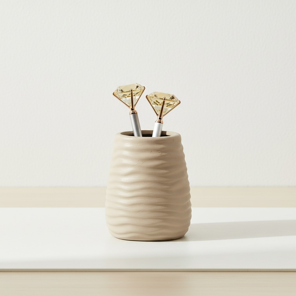 Small Vase/Pen Holder Minimalist Style  4.5"