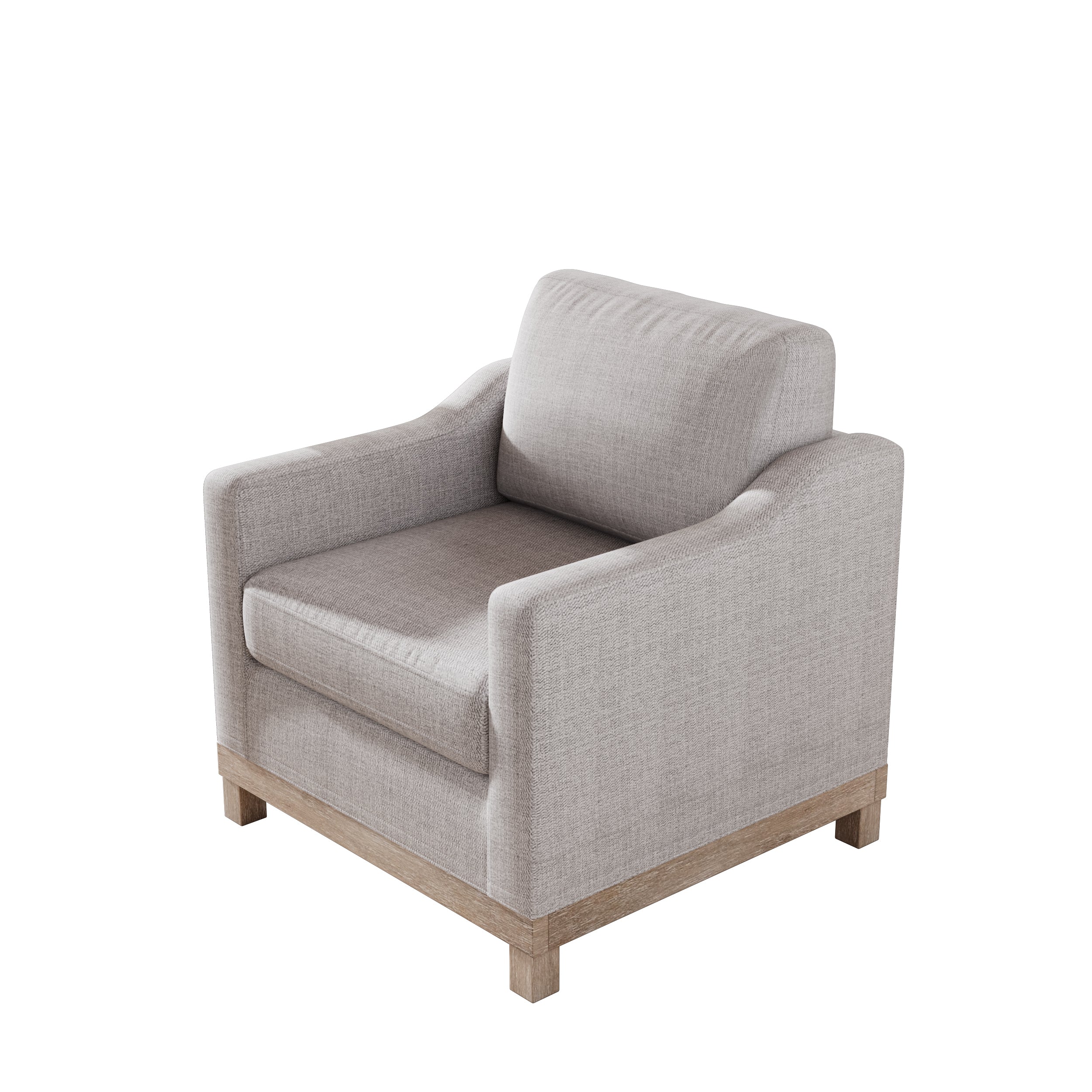 Contemporary Accent Chair with Rubber Wood Base Accent Chair - Grey