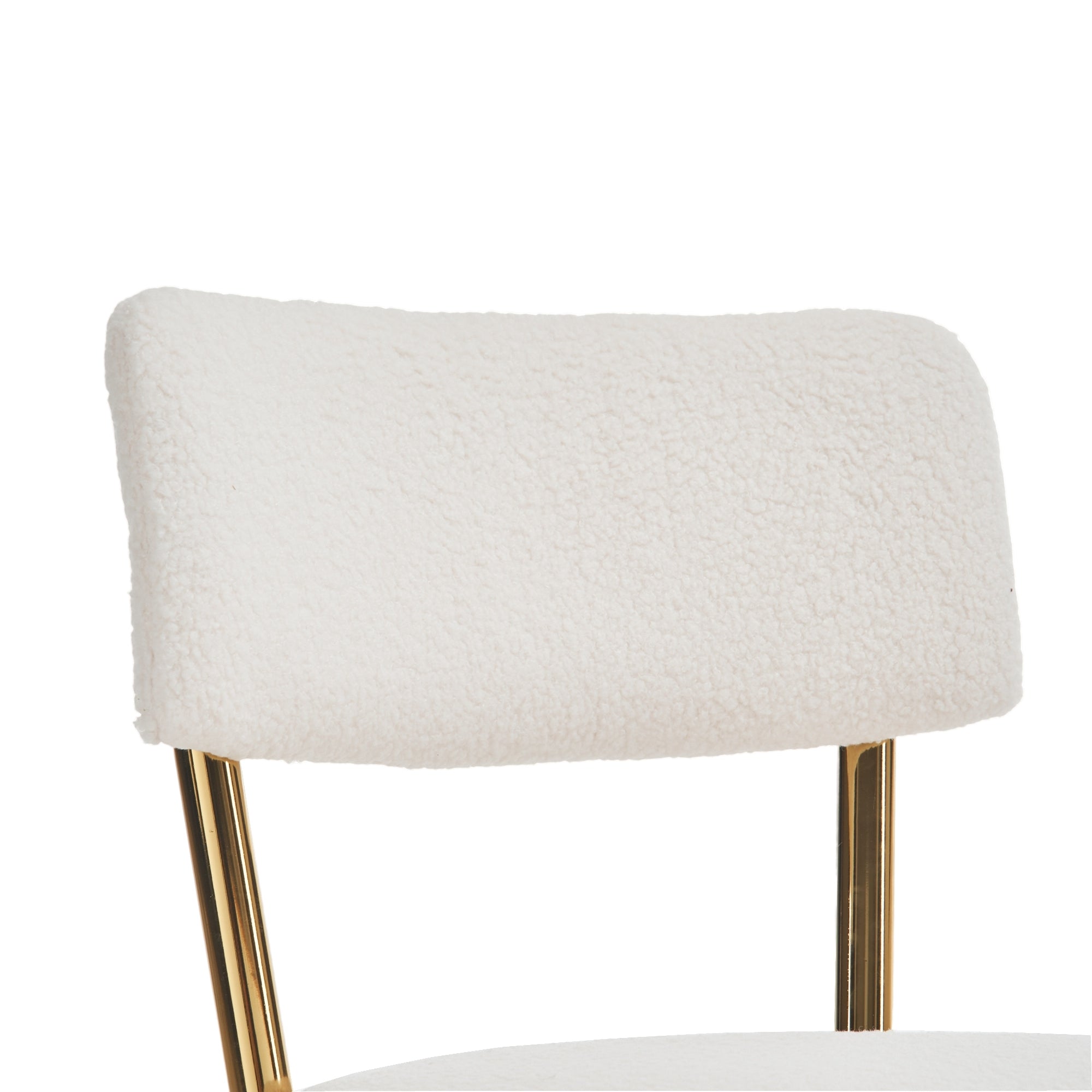 Set of 4 Modern Teddy Fabric Upholstered Bar Stools, Metal base high stool - Beige