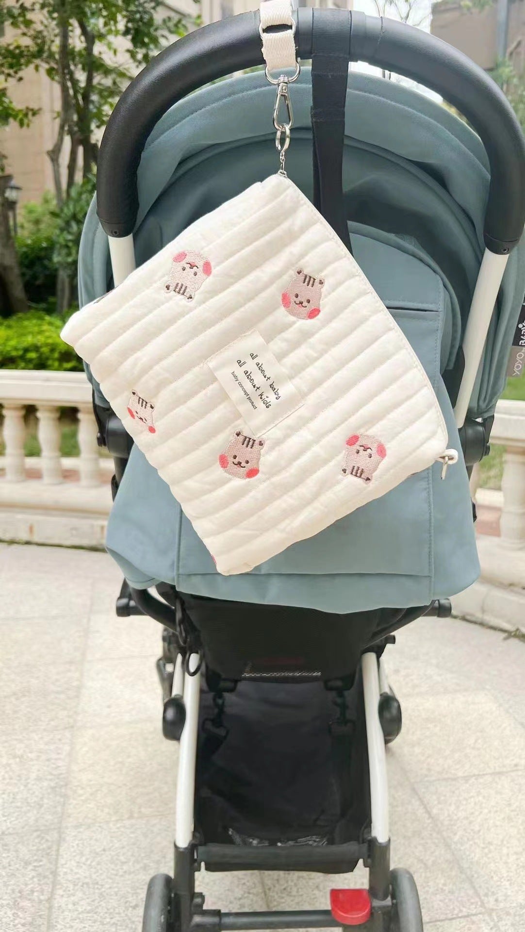 Cotton Zipper Embroidery Mummy Bag Trolley Pannier Bag