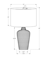 Table Lamp, 24"h, Black Ceramic, Black Shade, Contemporary