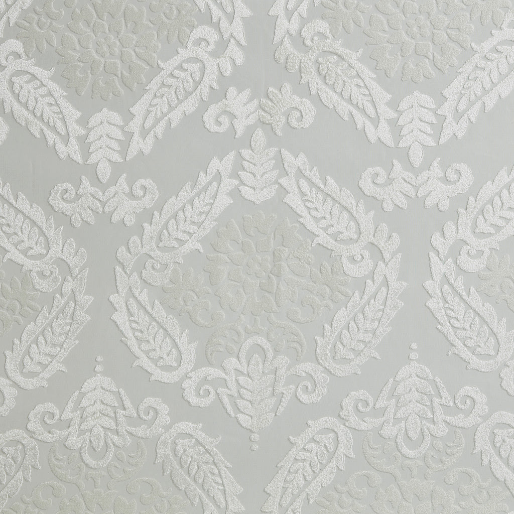 50x95" Knitted Jacquard Paisley Total Blackout Grommet Top Curtain Panel - White