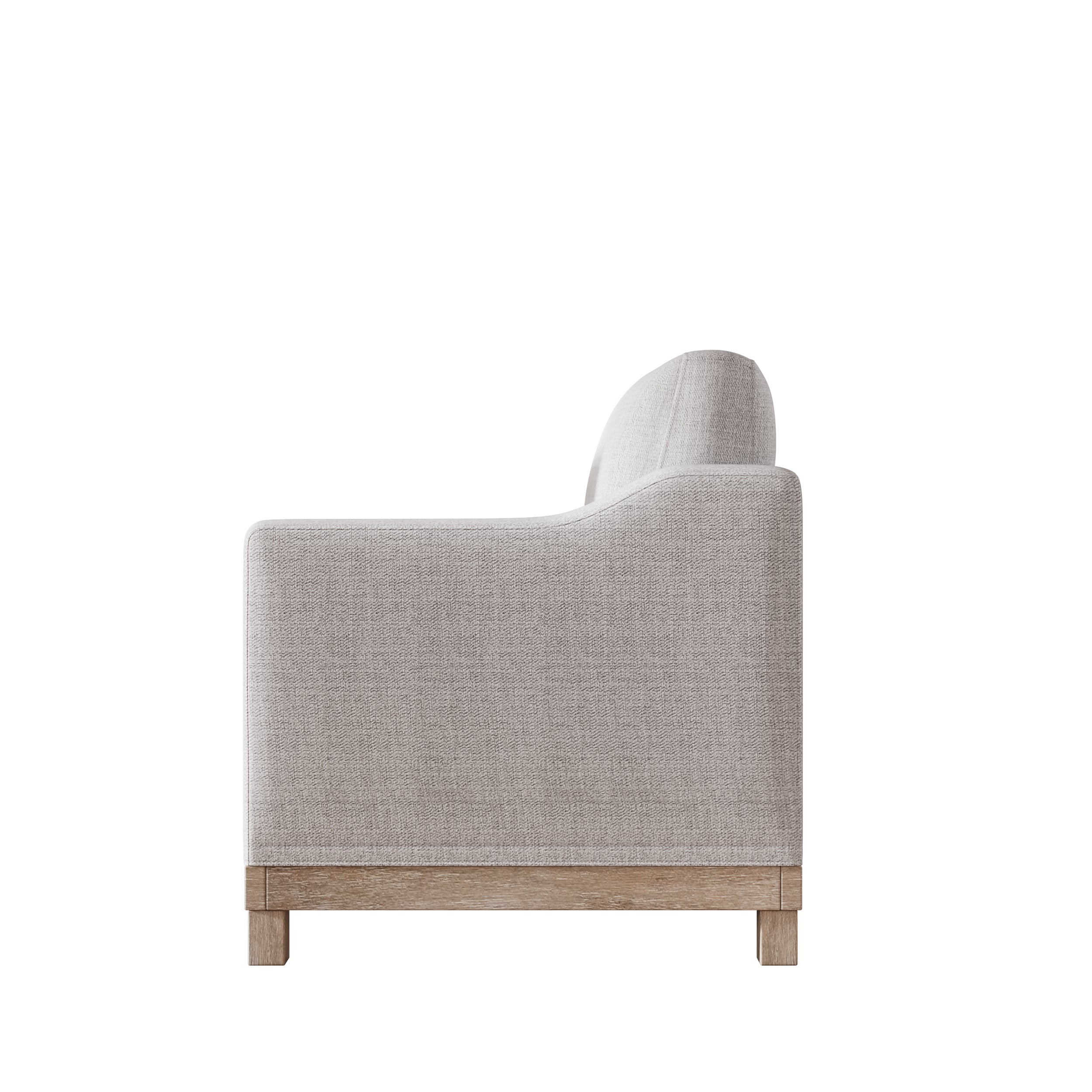 Contemporary Accent Chair with Rubber Wood Base Accent Chair - Grey