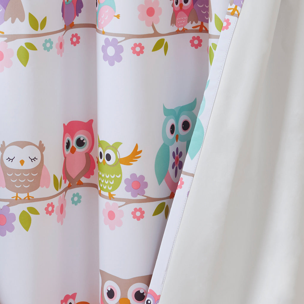 50x84" Owl Printed Blackout Curtain Panel - Multicolor